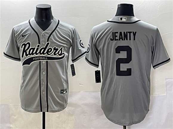 Men%27s Las Vegas Raiders #2 Ashton Jeanty Grey Cool Base Stitched Baseball Jerseys->las vegas raiders->NFL Jersey